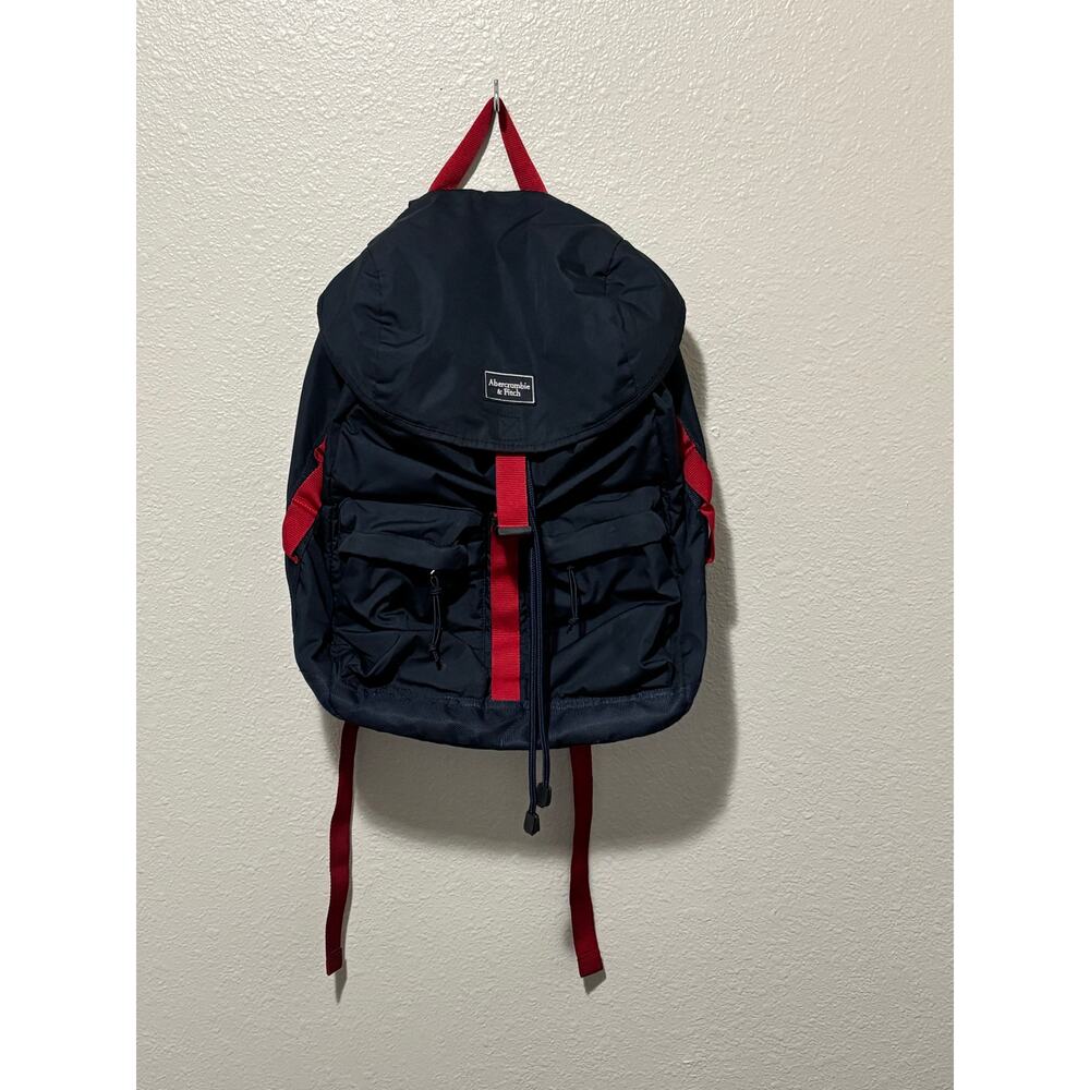VINTAGE Abercrombie and Fitch A.F. Navy Blue Red Backpack